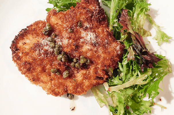 Pork Milanese on Dressed Arugula