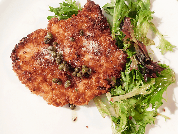 Pork Milanese on Dressed Arugula